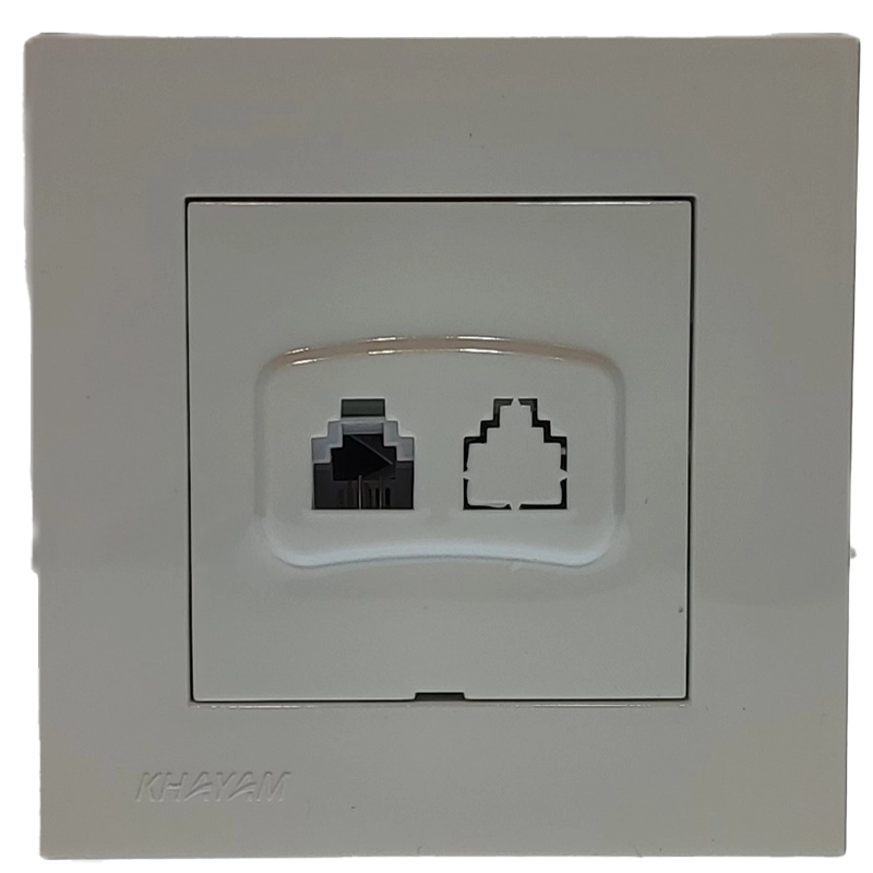 فیش تلفن تک سوکت آرام سفید