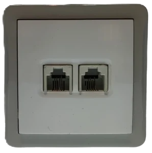 پریز تلفن دو سوکت روکار شهاب پارت الکتریک