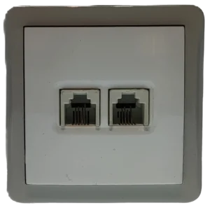 پریز تلفن دو سوکت روکار شهاب پارت الکتریک