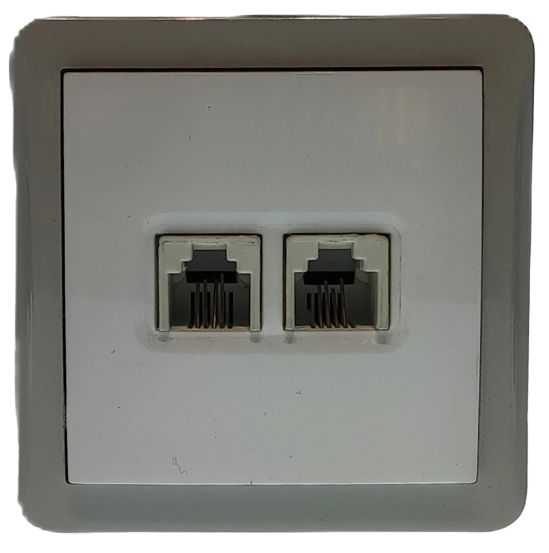 پریز تلفن دو سوکت روکار شهاب پارت الکتریک