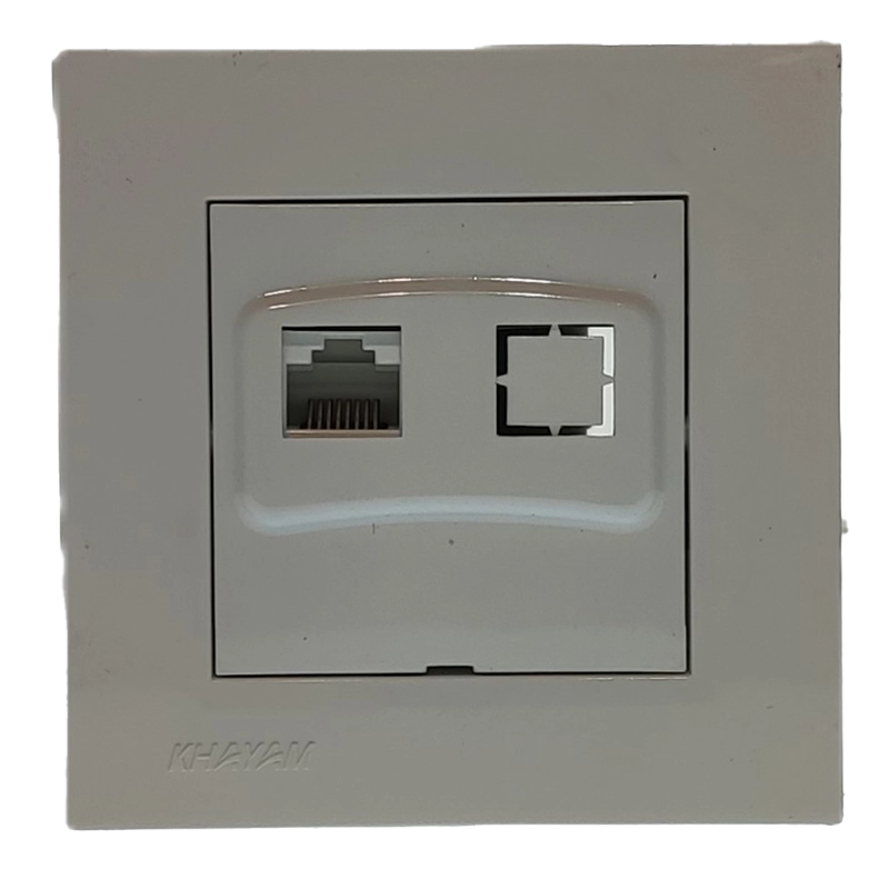 سوکت شبکه تک پورت آرام سفید